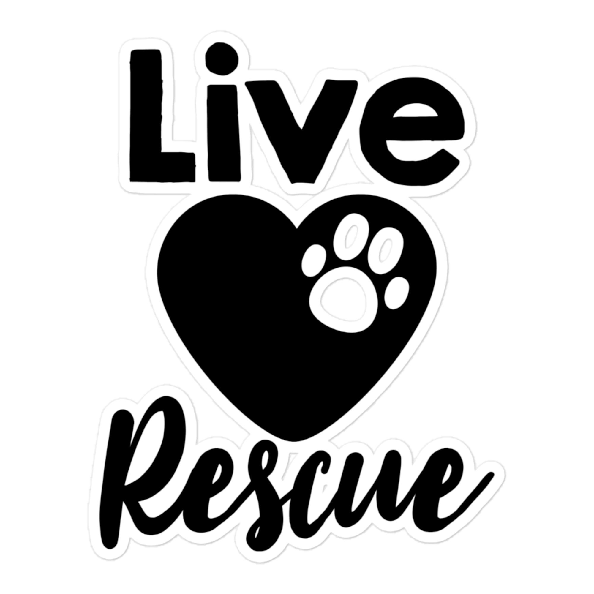 Live Love Rescue 5.5x5.5 Decorative Sticker
