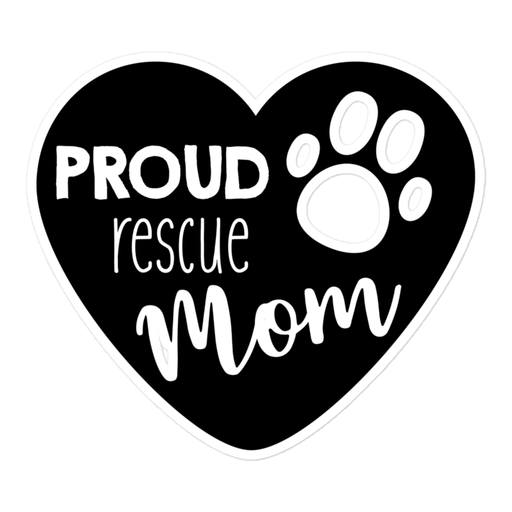 Proud Rescue Mom 5.5x5.5 Decorative Sticker