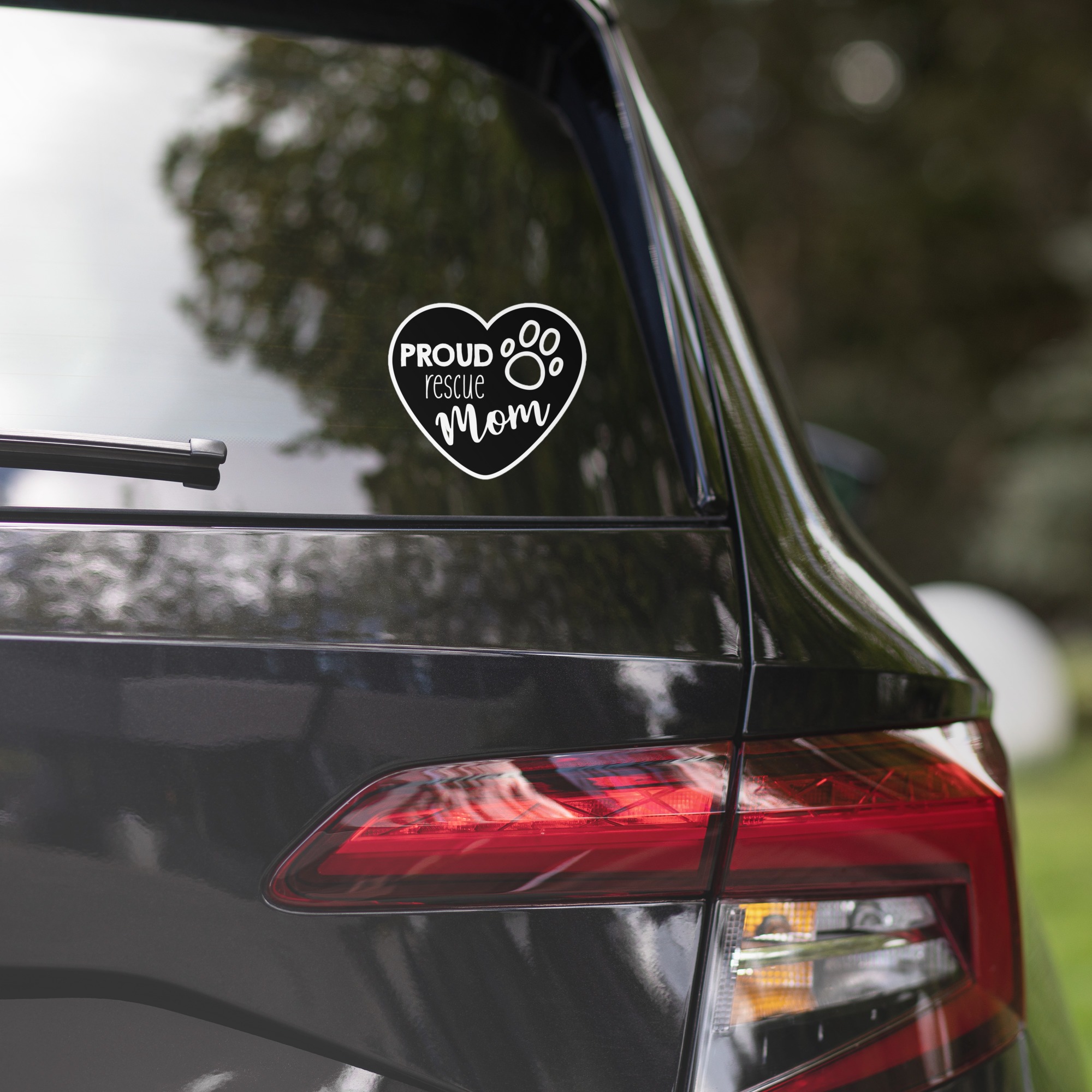 Proud Rescue Mom 5.5x5.5 Decorative Sticker