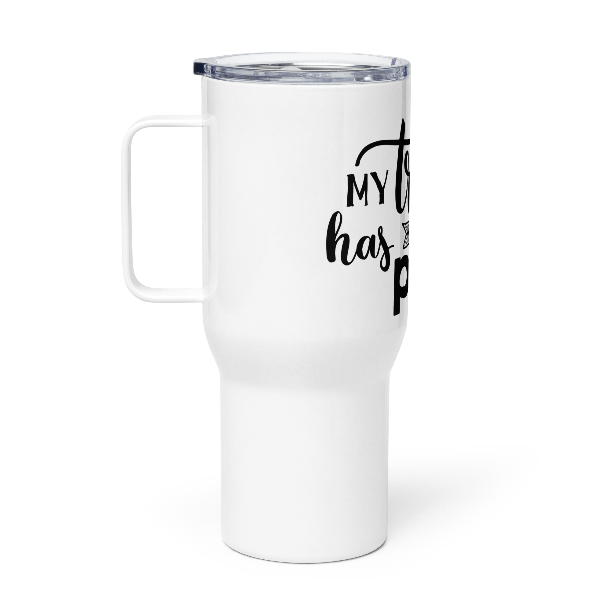 My Tribe Has Paws: Travel Mug with Handle - Image 2